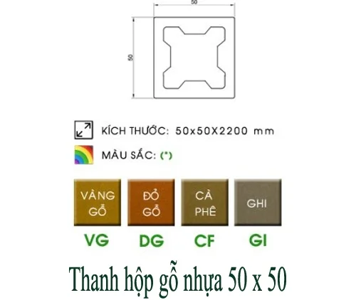 QC hộp gỗ nhựa 50x50