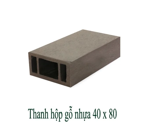 Thanh hộp gỗ nhựa 40x80