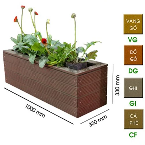 Bồn hoa gỗ nhựa ngoài trời