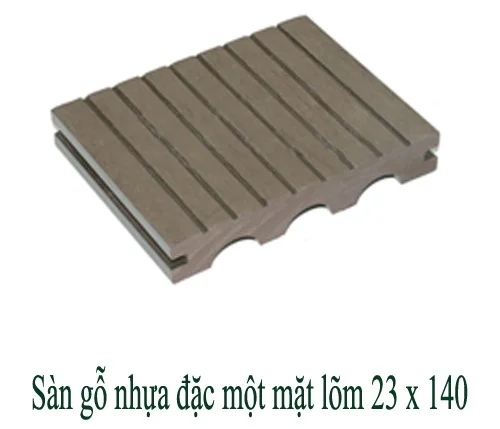 Sàn gỗ nhựa đặc một mặt lõm 23x140