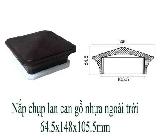 Nắp chụp lan can gỗ nhựa ngoài trời 120