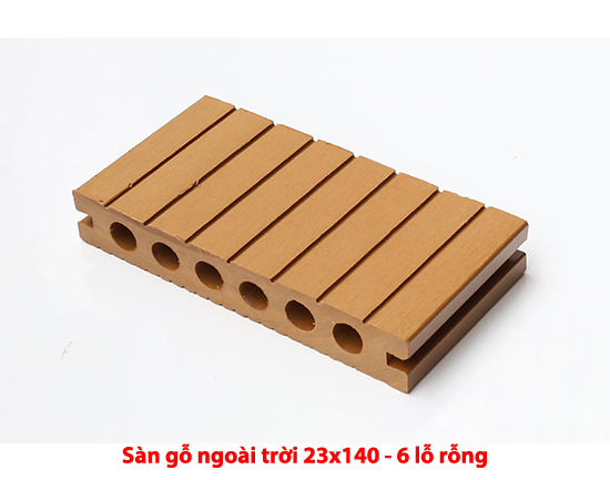 Sàn gỗ ngoài trời 23x140 6 lỗ tròn