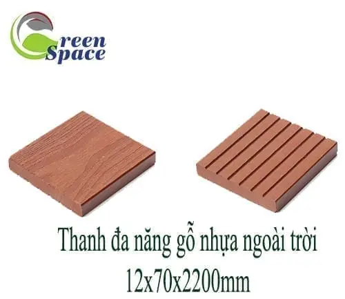 Thanh đa năng gỗ nhựa ngoài trời 12x70x2200mm