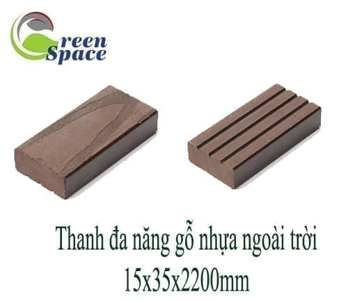 Thanh đa năng gỗ nhựa ngoài trời 15x35x2200mm