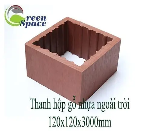 Thanh hộp gỗ nhựa 120x120x3000mm