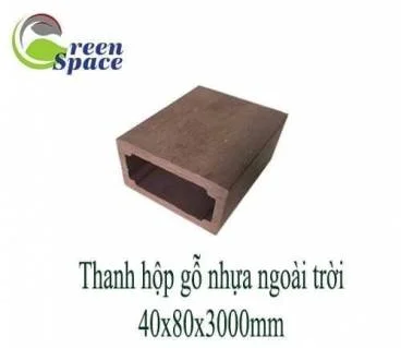 Thanh hộp gỗ nhựa 40x80x3000