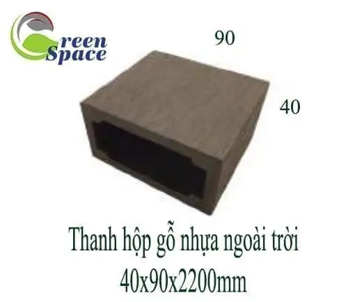 Thanh hộp gỗ nhựa ngoài trời 40x90x2200mm