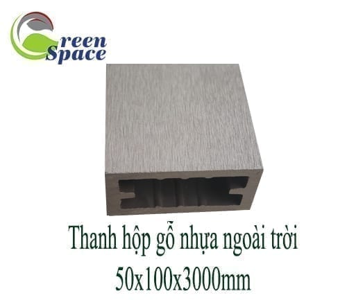 Thanh hộp gỗ nhựa ngoài trời 50x100