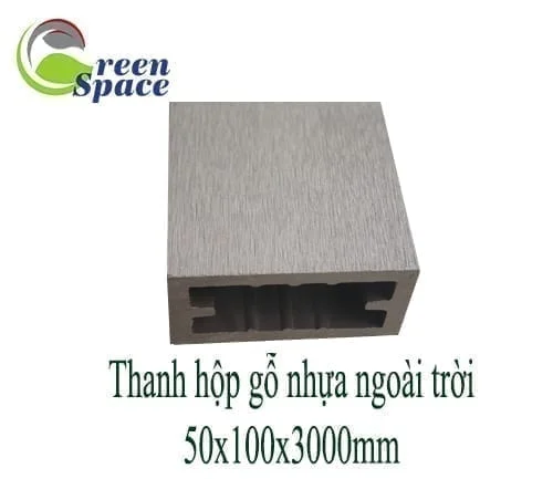 Thanh hộp gỗ nhựa ngoài trời 50x100