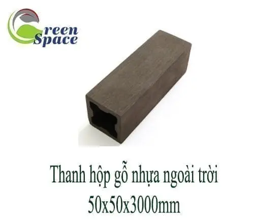 Thanh hộp gỗ nhựa ngoài trời 50x50x3000mm