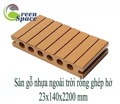 Sàn gỗ nhựa ngoài trời rỗng ghép hở 23x140x2200 mm